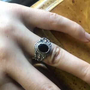 Natural Red Garnet Sterling Silver Solitaire Ring Size 6